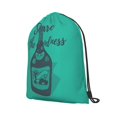 thumbnail image 2 of XMXT Waterproof Gym Bag, Wine Bottle Creative Print Drawstring Backpack for Men, s Green, 2 of 8