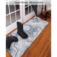 thumbnail image 3 of Marble Texture Front Door Mat Elegant Gray Blue Tone Watercolor Effect Welcome Doormat Indoor Outdoor Entrance Floor Mat Non-Slip Washable Runner Rug for Front Porch Decor 20x47 Inch, 3 of 6