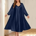 thumbnail image 2 of Erwazi Womens 2 Piece Satin Sleep Set Calf Length Nightgown with Matching Robe Loungewear, 2 of 7