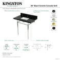 thumbnail image 4 of Kingston Brass KVPK3622K8SQ7 Edwardian 36" Black Granite Console Sink with Brass Legs (8-Inch, 3-Hole), Black Granite/Brushed Brass, 4 of 4