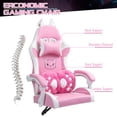 thumbnail image 3 of ALEAVIC Pink Gaming Chair with Cat Ear, Ergonomic Computer Chair with Cushion, 3 of 6