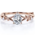 thumbnail image 1 of JeenMata Anillo de Compromiso con Diseño de Rama de Árbol Cruzado de Moissanita de Corte Pera de 1 Quilate Enchapado en Oro Rosa de 18 K sobre Plata, 1 of 6