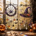 thumbnail image 2 of Halloween Crystal Wind Chime, Stained Glass Style Ghost and Witch Hanging Suncatcher, Acrylic Window Decoration for Fall Porch, Garden, and Outdoor Display, 2 of 8