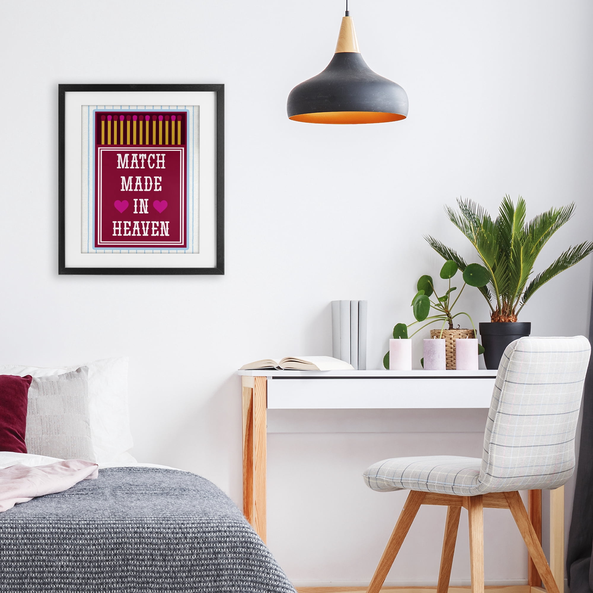 Stupell Industries Vintage Match Made In Heaven Black Framed Print Under Glass, design by Lil' Rue