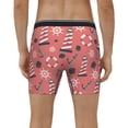 thumbnail image 2 of Men's Boxer Briefs, cute pink anchor lighthouse cartoon Soft and Breathable Mens Underwear Boxer Briefs With Widen Waist, 2 of 5