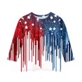 thumbnail image 3 of CCRFTGI American Flag Shirts for Kids Girls Size 8 4th Of July Cute Tops 3/4 Sleeve Round Neck Independence Day American Flag Stars Tee Red White and Blue Summer Shirts Tee Tops Red 5-6 Years, 3 of 3