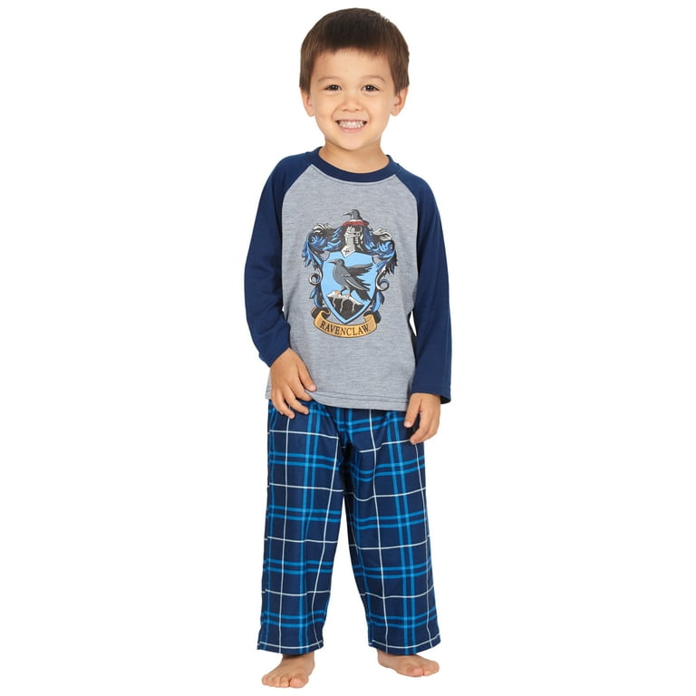Harry Potter Boys Raglan Shirt And Plaid Pajama Pants Set Ravenclaw 4T
