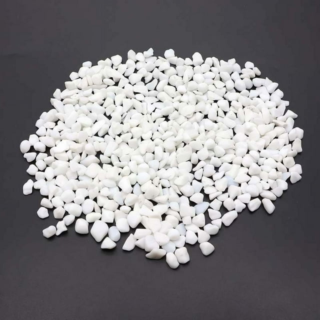 Nvzi 1 pieza de piedra triturada irregular blanca sin perforar, accesorio de bricolaje hecho a mano, adecuado para peceras, decoración de plantas en macetas, decoración del hogar (5-7 mm)