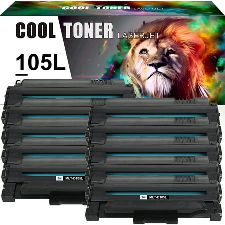 Cool Toner Compatible Toner Replacement for Samsung MLT-D105L ML-2525W ML-2525 ML-2545 ML-1915 SCX-4623F SCX-4623FW SCX-4623FN SF-650 SF-650P Printers (Black  10-Pack) Cool Toner is a global online retailer  which offers aftermarket toners  inks and ribbons for all today s top brand printers including Brother  HP  Canon  Samsung  Lexmark  Xerox  OKI  Kyocera and more. Product Specification: Brand: Cool Toner Compatible Toner Cartridge Replacement for: Samsung MLT-D105L MLT-D105L Compatible Toner Cartridge Replacement for Printer: Samsung ML-1910/1911/1915/2525/2545/2525W/2526/2580N/2581N/2540R  SCX-4600/4601/4623F/4623FW  SF-650/650P/651 Pack of Items: 10-Pack Ink Color: 10 * Black Page Yield (based upon a 5% coverage of A4 paper): 10*2 500 Pages Cartridge Approx.Weight : 15.65 Pounds Cartridge Dimensions (Per Pack): 12.2 x 3.35 x 6.5 Inches Package Including: 10-Pack Toner Cartridge