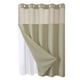 thumbnail image 2 of Cortina de ducha Full Star Plain con doble anilla grande | Tejido de poliéster resistente y reversible | 183 x 183 cm con dobladillo con peso magnético y paneles de malla blanca, 2 of 5