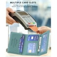 thumbnail image 6 of Allytechgroup Magnetic Card Holder Wallet Compatible with iPhone 16/15/14/13/12 Series, RFID Blocking PU Leather MagSafe Wallet with Kickstand & Zipper Pocket, Holds 6 Cards & Cash, Green, 6 of 12