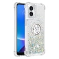 thumbnail image 2 of Funda para Motorola Moto G Play 4G 2024 con Brillo Líquido Flotante, Purpurina, Parachoques y Anillo Giratorio Soporte, 2 of 5