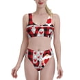 thumbnail image 2 of Picia Buffalo Plaid Love And Gnome Women's High Waisted Bikini Scoop Neck Swimsuit Two Pieces Bathing Suit-, 2 of 8
