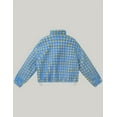 thumbnail image 3 of Womens Checkered Sherpa Coats Cropped Cropped Long Sleeve Plaid Fleece Coats Casual Zip up Gingham Outwear with Pockets, 3 of 6