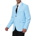 thumbnail image 4 of Unique Bargains Men's Slim Fit Blazer Single Breasted One Button Sports Coat XL Light Blue, 4 of 6
