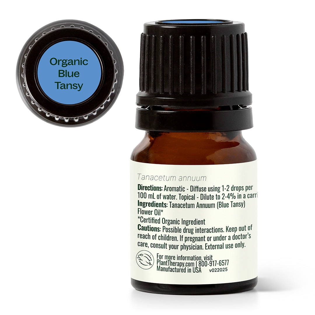 Plant Therapy Organic Blue Tansy Essential Oil 100% Pure, Undiluted, Natural Aromatherapy 2.5 mL (1/12 oz)