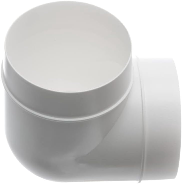 MKEUDQ-4 Inch Duct Connector - 90 Degree Elbow - Round PVC Ducting - Ventilation Pipe, Hose, Bend, Tube