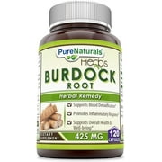 Pure Naturals Burdock Root 425 Mg Per Serving 120 Veggie Capsules Supplement | Non-GMO | Gluten Free | Made in USA