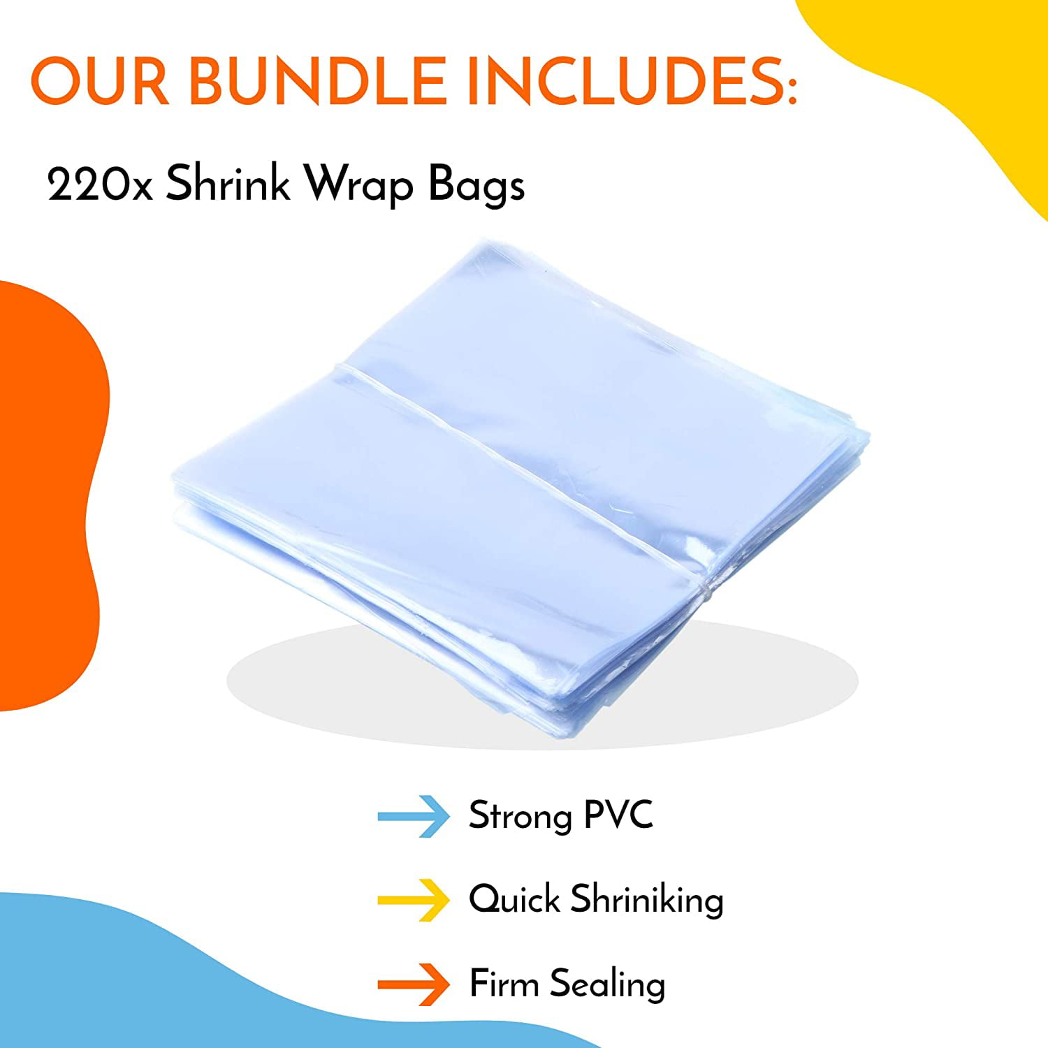 Morepack Shrink Wrap Bags,200 Pcs 6x6 Inches Clear PVC Heat Shrink Wrap for Packagaing Soap,Bath Bombs,Candles,Small Gifts, Jars and Homemade DIY