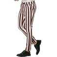 thumbnail image 5 of INSPIRE CHIC Men's Striped Pants Skinny Fit Color Block Dress Trousers 32 Brown White, 5 of 7