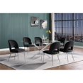 thumbnail image 4 of Rectangle 60" x 38" 7pc Clear Glass Dining Set with Black Chairs, 4 of 5