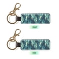 thumbnail image 4 of Keychain 6×3.1×1inpu Leather With Delicate Touch And Strong Recognition Is Used For Daily Travel, Work And Picnic Realistic Forests Camouflage Pattern Conifer Paleturquoise_1, 4 of 8