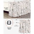 thumbnail image 3 of Spring Floral Wrap Around Bed Skirts for Queen Bed 16" Drop,Bed Skirt with Adjustable Elastic Belt Dust Ruffle Bed Valance for Bedroom Hotel Vintage Botanical Watercolor Elegant Bed Frame Cover, 3 of 7