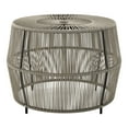thumbnail image 2 of Furniture of America Tej Round Metal and Rattan Gray Coffee Table, 2 of 8