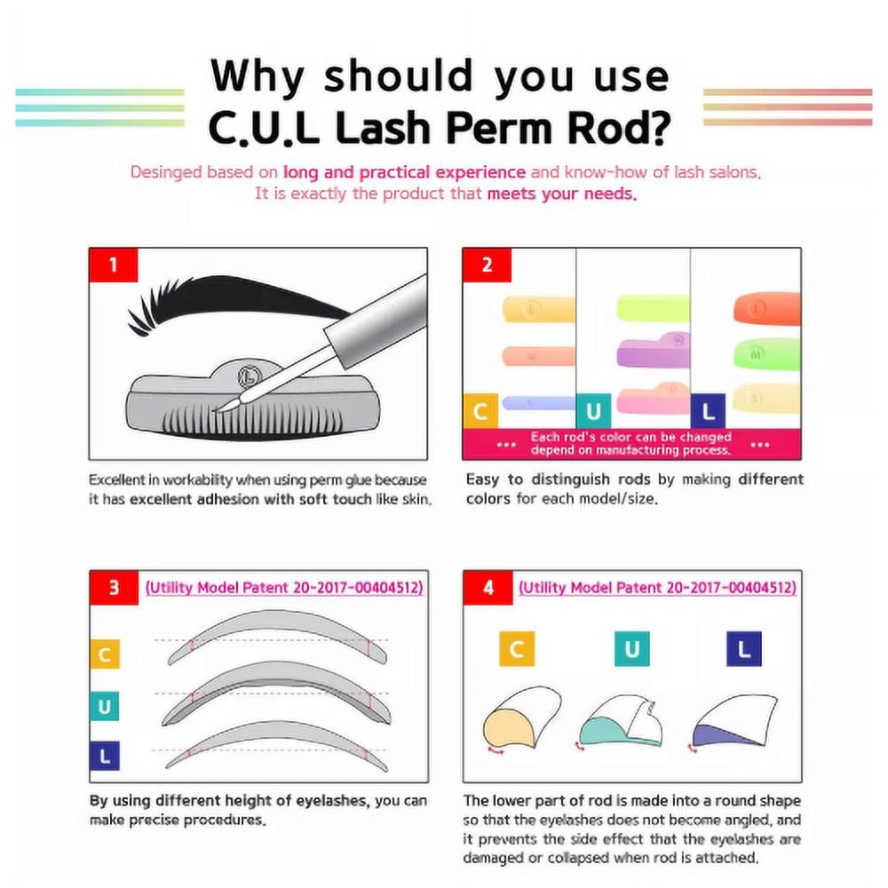 Lomansa Eyelash Perm C.U.L Rods for Eyelash Lifting & Perm [C.U.L RODS SET]