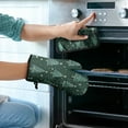 thumbnail image 2 of Dark Green Christmas Tree Pattern Kitchen Oven Mitt and Pot Holder Sets 2 Pcs for Baking, Cooking and Grilling, Heat Resistant Up To 392 °F, 2 of 7