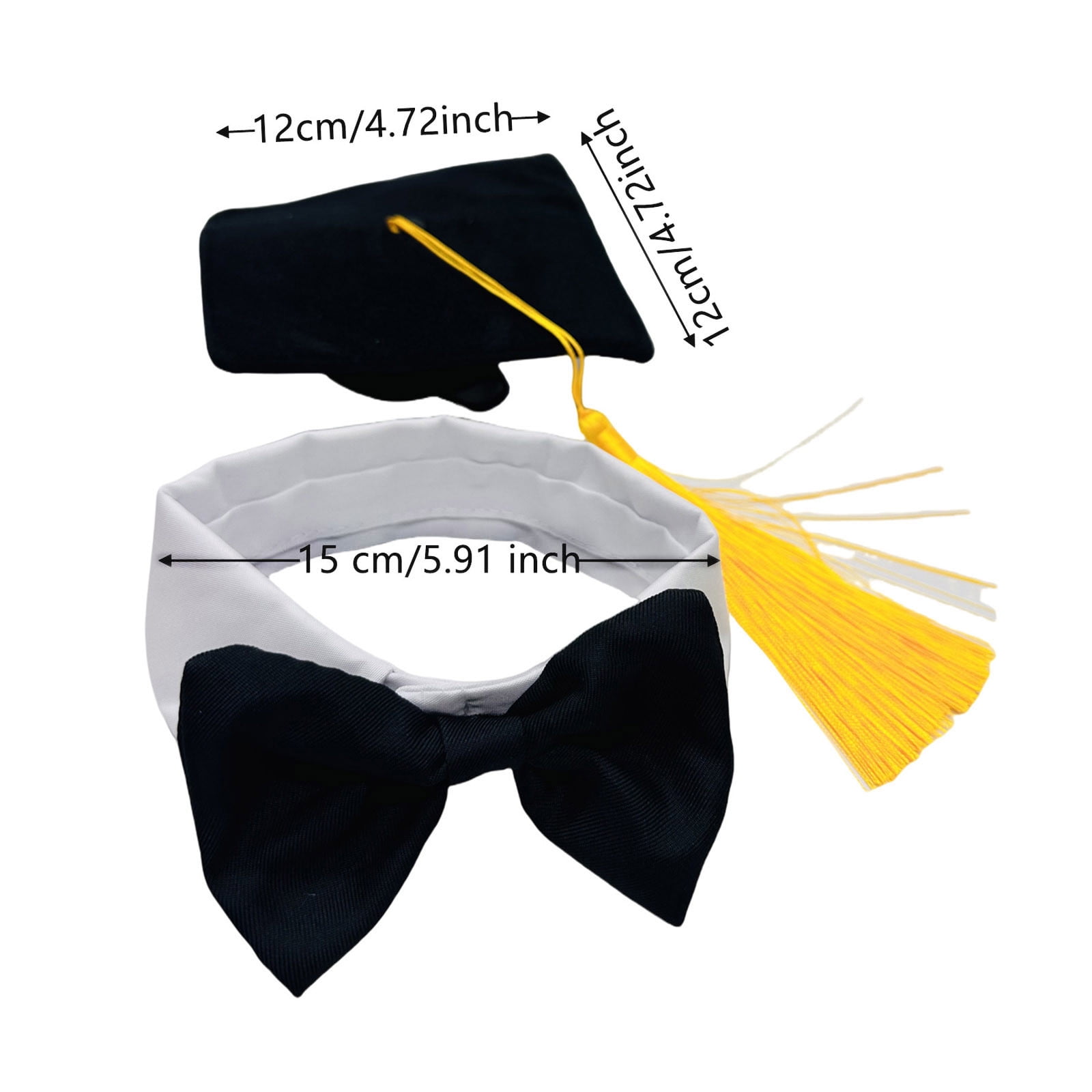 3Pcs Graduation Decoration, Fufafayo Graduation Season Bachelor's Hat Big White Goose Yard Decoration, Cap And Bow Tie Ornament for Lawn, Porch Or Garden Festive Display, Black Fabric Sculpture