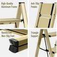 thumbnail image 5 of 4 Step Ladder,Aluminum Folding Step Ladder for Adults,Step Ladder with Wide Anti-Slip Pedal,330 lbs Capacity for Home,Office,Kitchen,Library(Gold), 5 of 16