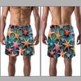 thumbnail image 3 of luoweisi Men's Beach Shorts Quick Dry Swim Trunks with Mesh Lining Starfish L, 3 of 5