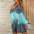 thumbnail image 2 of Vestido casual de manga larga con estampado floral HUOGUO para mujer, 2 of 5