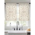 thumbnail image 2 of Beige Boho Sheer Curtains 45 Inch Length 2 Panels Set Window Treatments, Middle Century Ethnic Vintage Abstract Rod Pocket Semi Curtains for Living Room/Bedroom/Kitchen Décor, 104"W x 45"L, 2 of 7