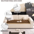 thumbnail image 6 of HUGNEO 28"x28" Plush Textured Sofa Seat Cushion, Non Slip Backing Couch Slipcover, Machine Washable Furniture Protector, Dark Coffee, 6 of 13