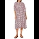 thumbnail image 2 of Vestido Midi Holgado Informal de Verano para Mujer, con Escote en V, Cordones, Media , Estampado Geométrico Bohemio Lila S, 2 of 7