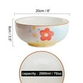 thumbnail image 2 of Qeeadeea Ceramic Bowl With Gold Rim, Soup Bowl Microwave Safe, Udon Noodle Bowl, Ramen Bowl Ceramic, Pho Bowls Large-pink and blue, flower-20x20x9cm, 2000ml, 2 of 7