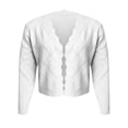 thumbnail image 4 of Sudadera con capucha gris,Cárdigan con lazo para mujer, chaqueta de punto transpirable, top de manga larga con cuello en V, blusa corta de poliéster, ropa informal, sopatenor, 4 of 6