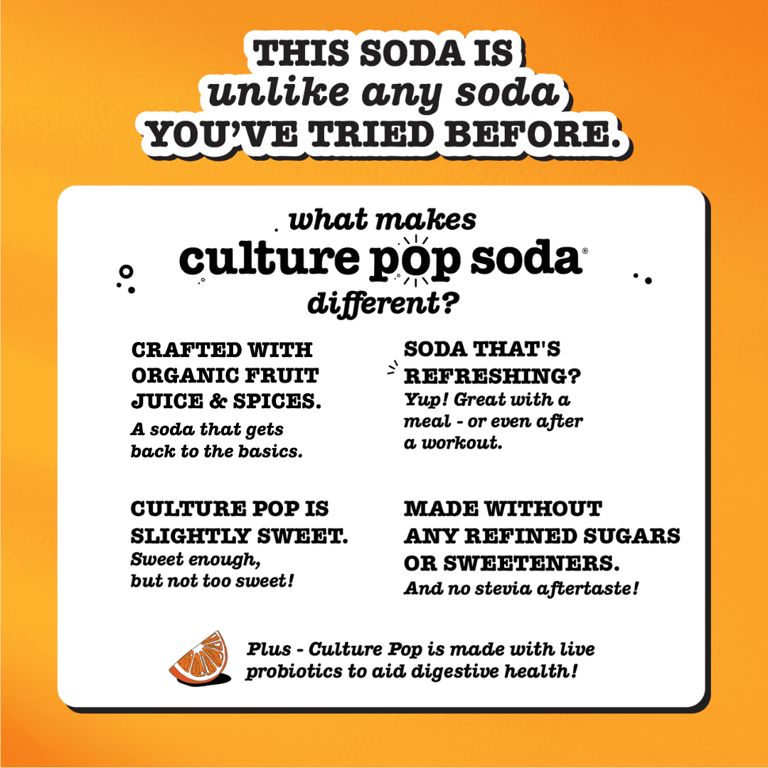 Culture Pop Soda Sparkling Probiotic Drink, Ginger Lemon, 12 Pack, 12 Fl Oz Cans