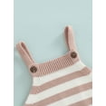 thumbnail image 5 of Coduop Baby Girl Boy Knitted Romper Jumpsuit Striped One Piece Button Down Playsuit, 5 of 8