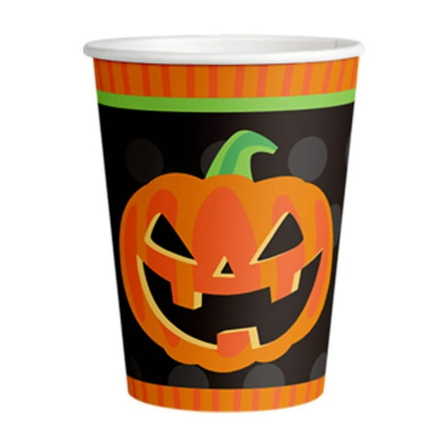 CRCMUHE Tableware 2024 Halloween Party Decoration Paper Cups And Plates New Pumpkin Paper Tableware