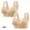 Beige, variant on WREESH 2 Pack Push-Up Bra Ladies Wireless Comfortable No Underwire Bras Breathable Gathering Front Opening Buckle Bra Women Underwear Beige