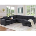 thumbnail image 3 of Hybition Modern Chenille Sofa Pull out Sofabed & Multifunctional Console-Grey, 3 of 9