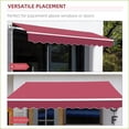 thumbnail image 3 of Retractable Patio Awning, 13' x 8' Manual Crank UV Water-Resistant for Deck Balcony Yard, Burgundy Red | Aluminum | Gray, 3 of 9