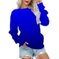 thumbnail image 2 of Babysbule Hoodless Sweatshirts for Women Fashion Gradient Loose Round-Neck Long Sleeve Shirts With Pocket Blouse Tops, 2 of 6