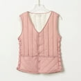 thumbnail image 5 of SELONE Womens Puffer Vest Thick Sleeveless Jacket Collarless Short Zip Up Coat Loose Fashionable Solid Outerwear with Pockets Winter Overcoat Outwear Coat Clothes for Women Pink XL, 5 of 8