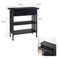 thumbnail image 4 of Leick Home 11261-BK Ironcraft Foyer Bookcase with Drawer Storage - Black Wash, 4 of 4