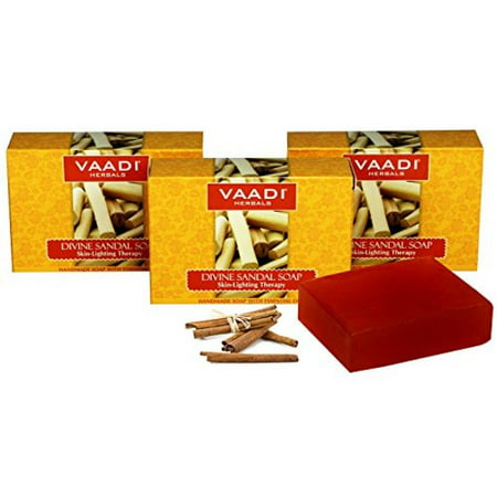 Vaadi Herbals Divine Sandal Soap with Saffron & Turmeric (Best Soap For Womens In India)