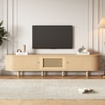 thumbnail image 1 of Noble House 64.8" TV Stand,Oval Rounded Corners Media Console for 65" TV,Light Oak, 1 of 9